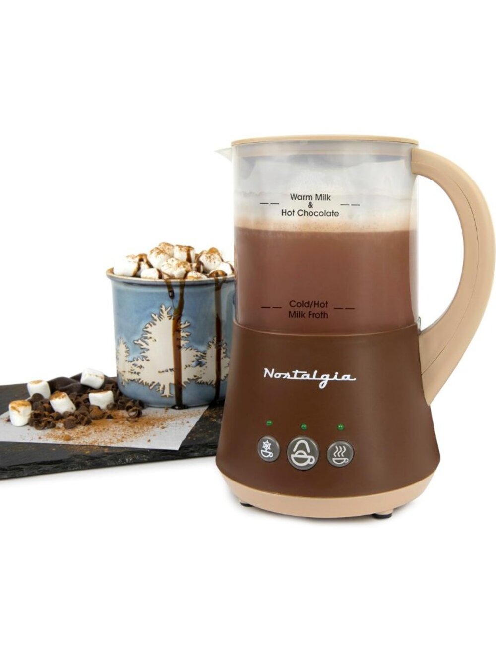 32 Oz Milk Frother & Hot Chocolate Maker, Warm/Cool Foam, Cocoa Bomb Mold